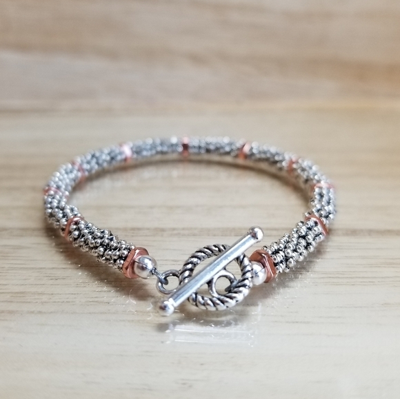 Ladies Two Tone Silver & Copper Beaded Bra… - Picture 6 of 13